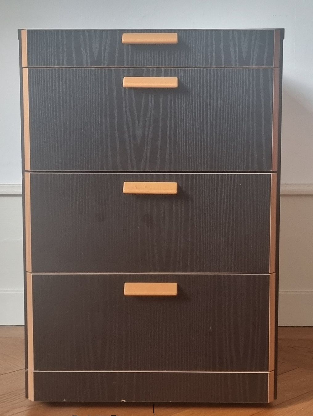 Banconi: Büro Rollcontainer, dunkles Holz, 4 Schubladen – Usato da Bern venduto da lak_p26v