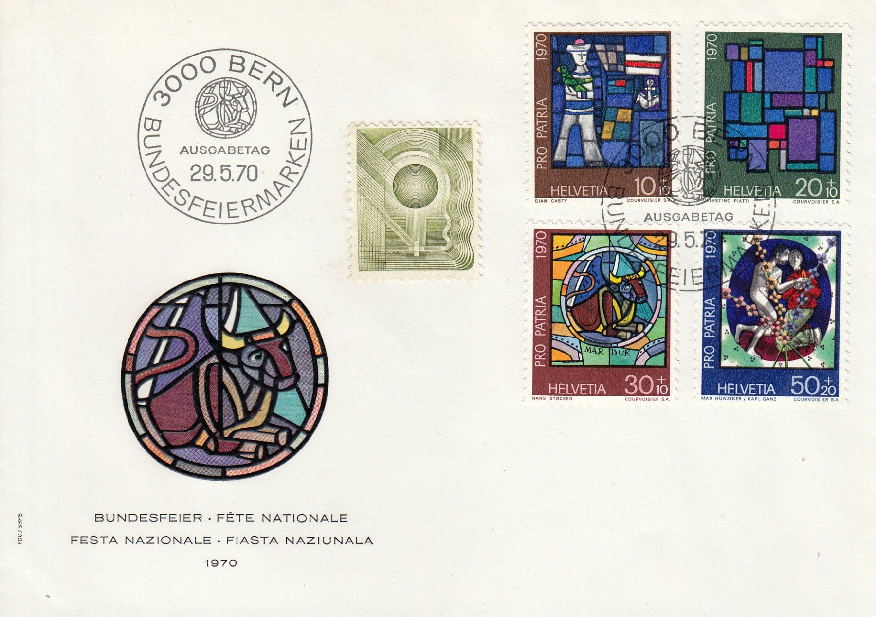Tutti i francobolli: 1970 Pro Patria FDC 29.5.70 – Usato da Spreitenbach venduto da Mustang_1105