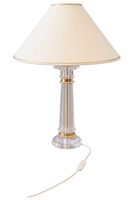 Tischlampe Glas mit Messingelementen 