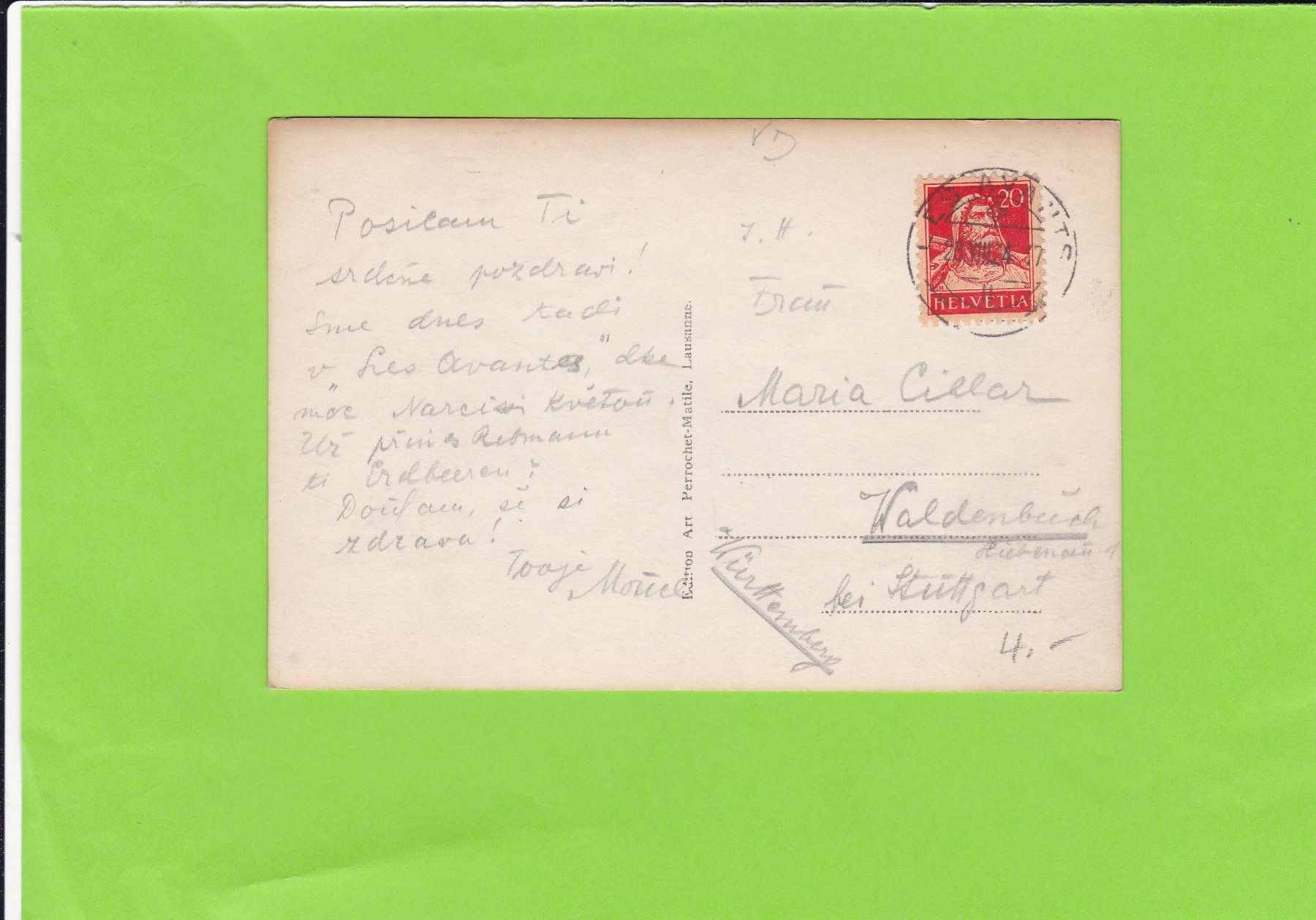 Cartoline postali: Les Avants-champ de narcisses – Usato da St. Peterzell venduto da neckertal 1
