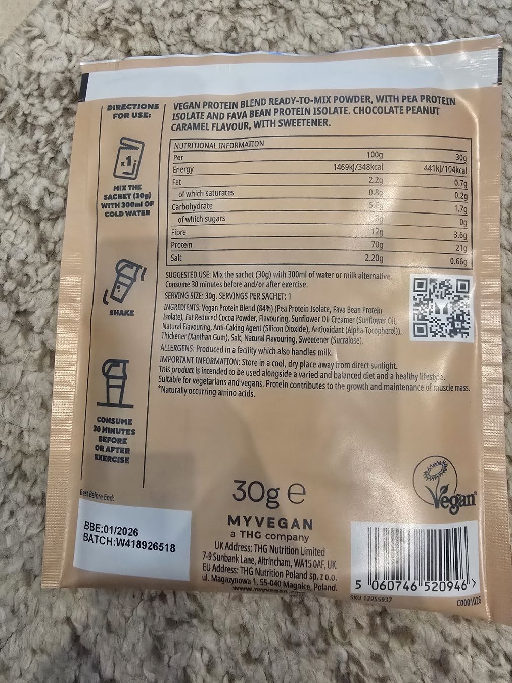 Cibi & Specialità: MYPROTEIN Impact Vegan Protein – Nuovo e nell'imballaggio originale da Rickenbach b. Wil venduto da Beautiful.Things 1