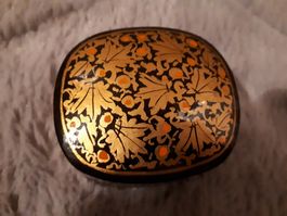 Schmuckdose Box handbemalt Kashmir Vintage Pappmaché Indien