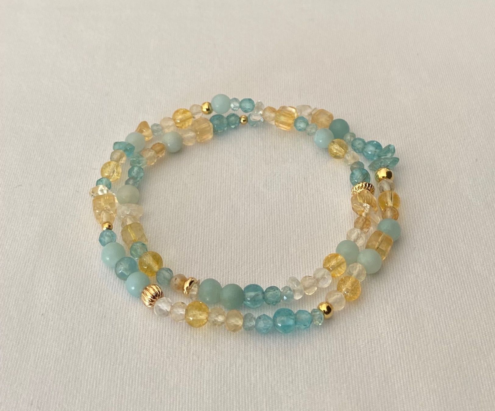 Bracciali & Braccialetti: 2fach Edelstein Armband Citrin Apatit Amazonit auf Mass – Nuovo e nell'imballaggio originale da Zuzwil SG venduto da Lemliskat 9