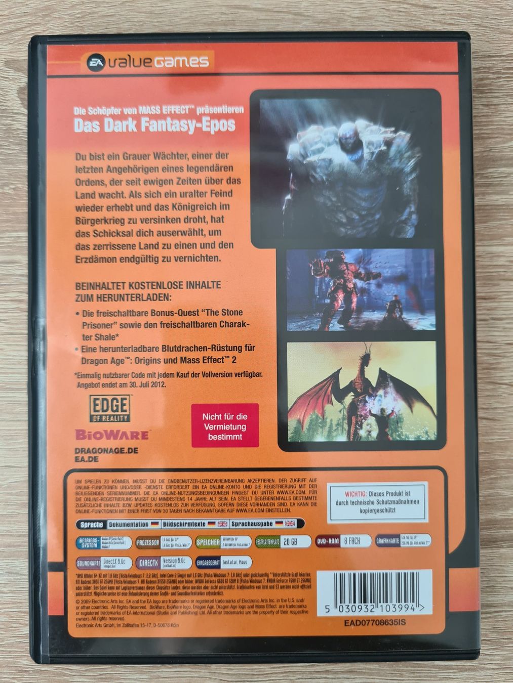 Spiele: Dragon Age Origins (2 DVD) (Multilanguage) - PC – Gebraucht aus Carouge GE von Franllo 1