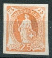 STEH. HELVETIA 25 RP.-WERT FARBPROBEDRUCK ORANGE
