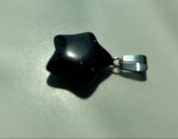 like new Pendant STAR black with blue and goldtoned glitter