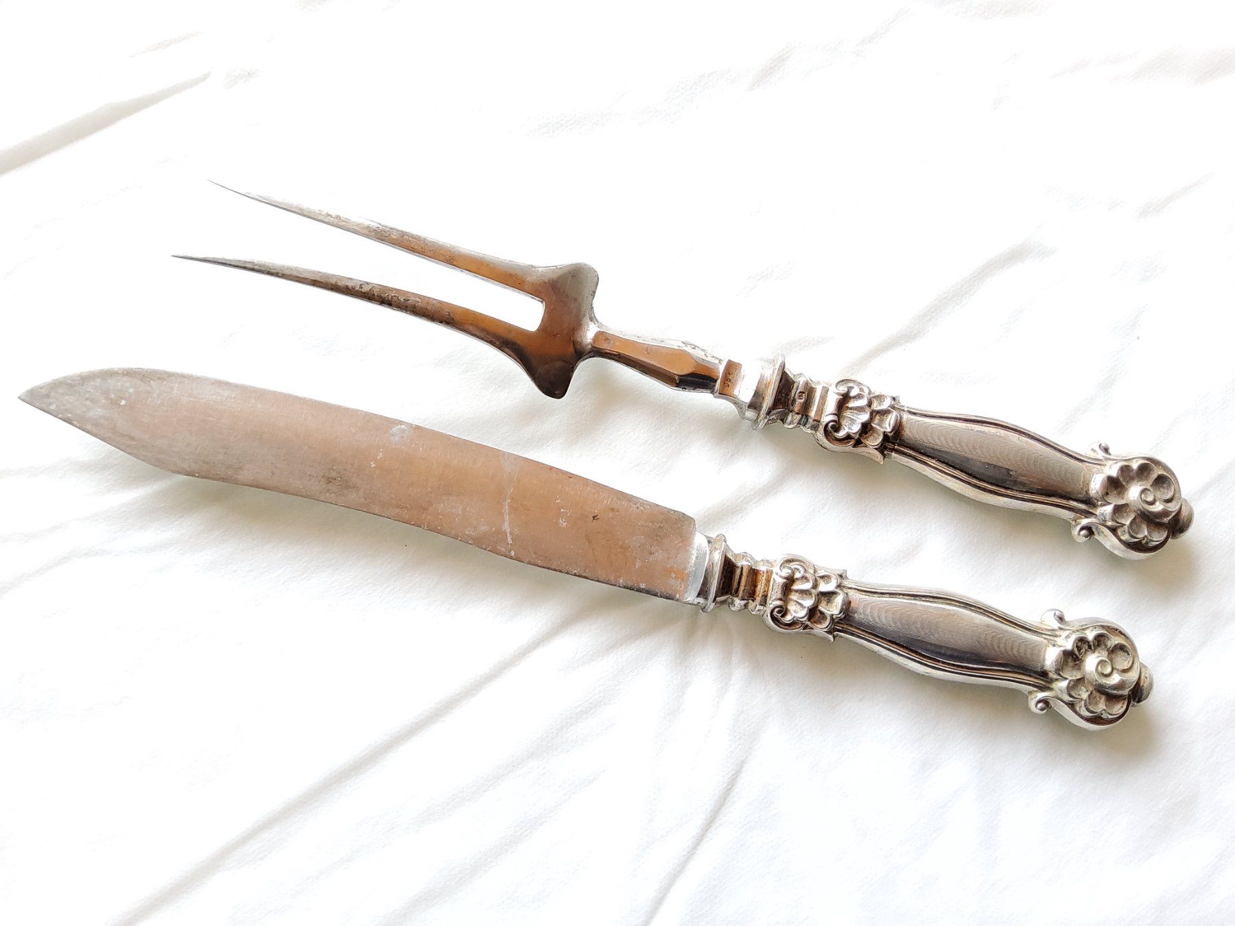 Set di posate: Coffret de deux couverts anciens en argent  – Usato da Malleray venduto da Broc-Mo 2
