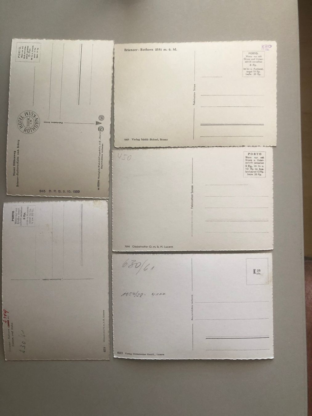 Cartes postales: Alte Ansichtskarten Brienzer-Rothorn / Bergbahn / See 5 Stk – D'occasion à Schötz par Odpa 1