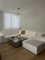 Ecksofa Stoff Weiss modulares System guter Zustand