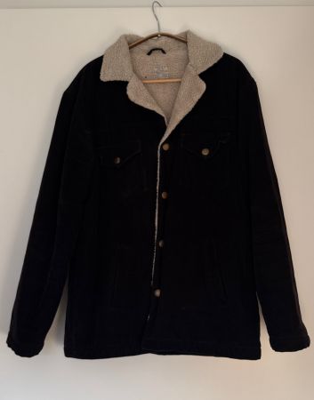 Winter Cord Jacke mit Teddyfell - Grösse M
