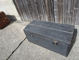 Antike Holztruhe gross, Shabby Chic Vintage Truhe
