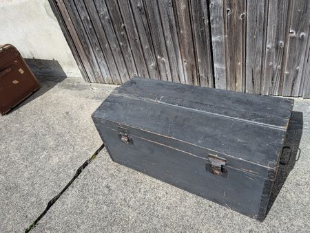 Antike Holztruhe gross, Shabby Chic Vintage Truhe
