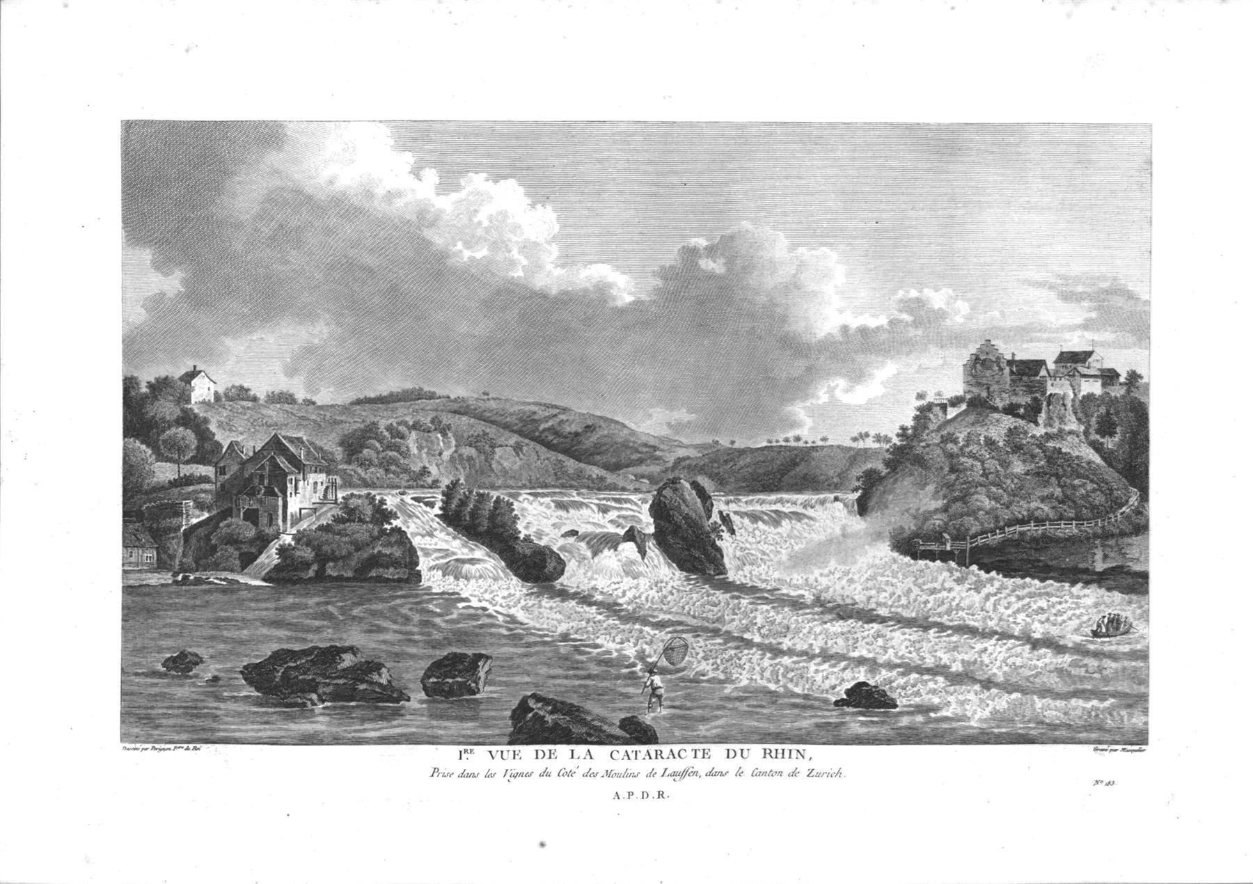 Incisioni: Rheinfall Originalkupferstich 1780 – Usato da Rafz venduto da Helvet32