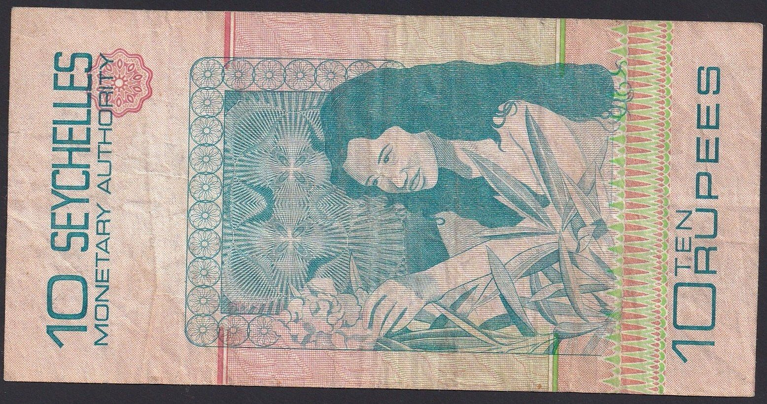 Banknoten: Seychelles 10 Rupees 1979 – Gebraucht aus Brugg AG von banknoten_muesli 1