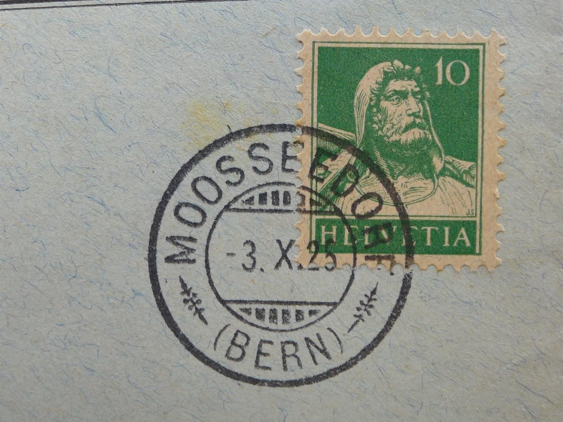 Alle Briefmarken: 1925, Nr.153 Luxus-Briefchen von MOOSSEEDORF BE – Gebraucht aus Sursee von Luzernerraute 1