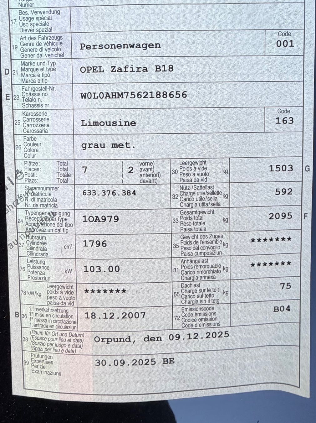 Opel Automobili: Opel Zafira B18 – Usato da Lyss venduto da spa_fc2c 5