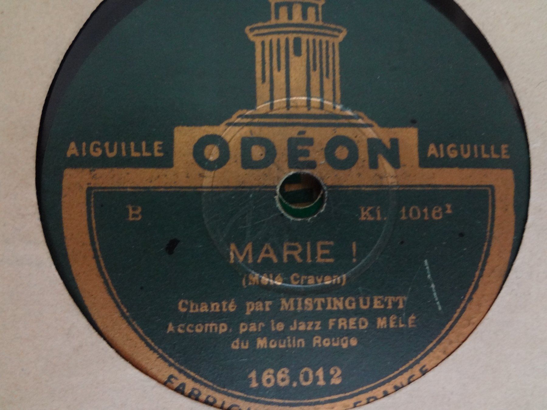 Vinyles: Disques 78 tours Odéon aiguille de Mistinguett - 166.012 – D'occasion à Aigle par Robflac55