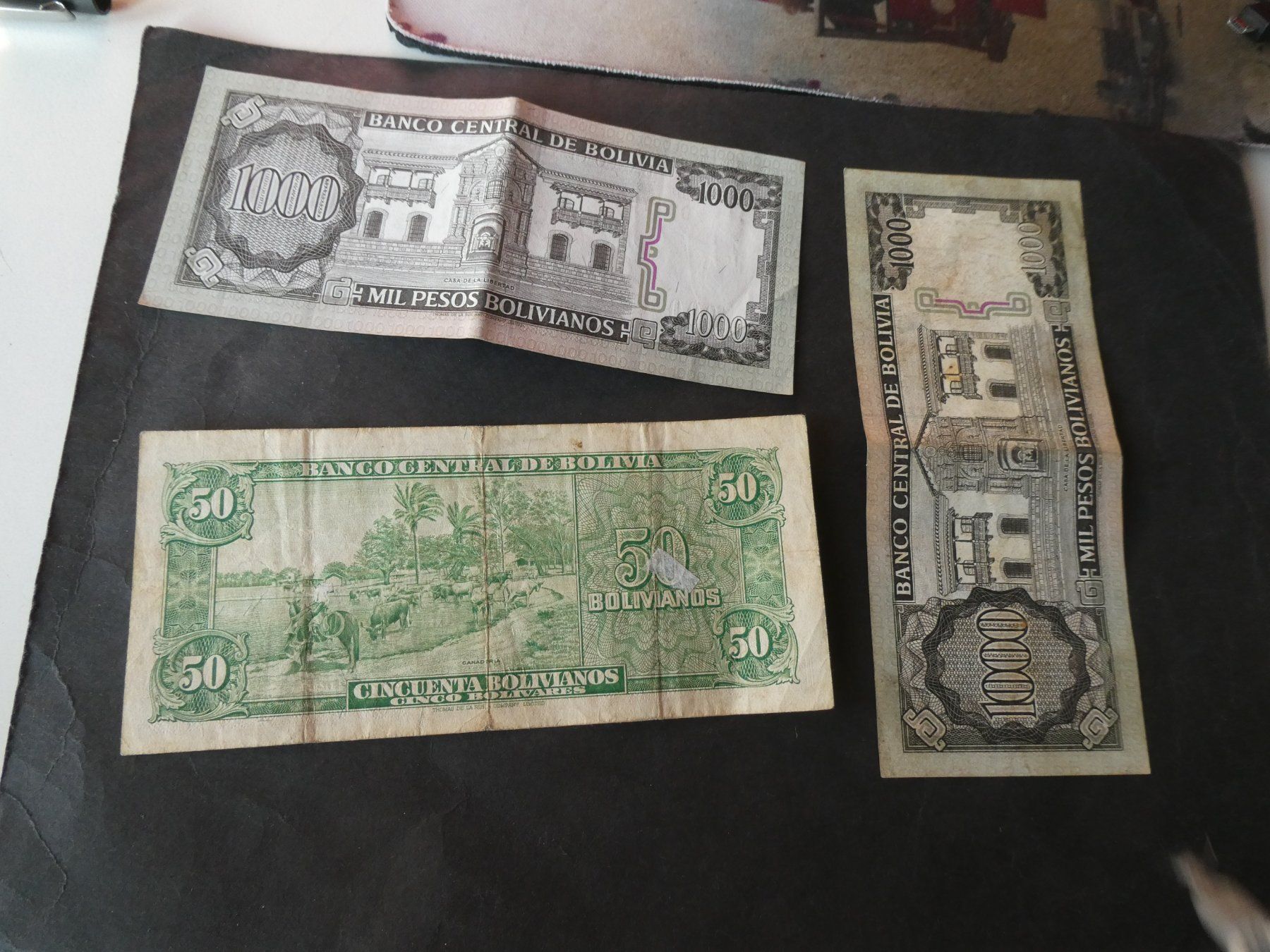 Banknoten: Bolivien, 3 alte Geldscheine – Gebraucht aus Hinterforst von Rohusri 1