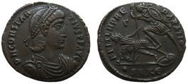 CONSTANTIUS II bronze follis (351-354 AD) in top Zustand !