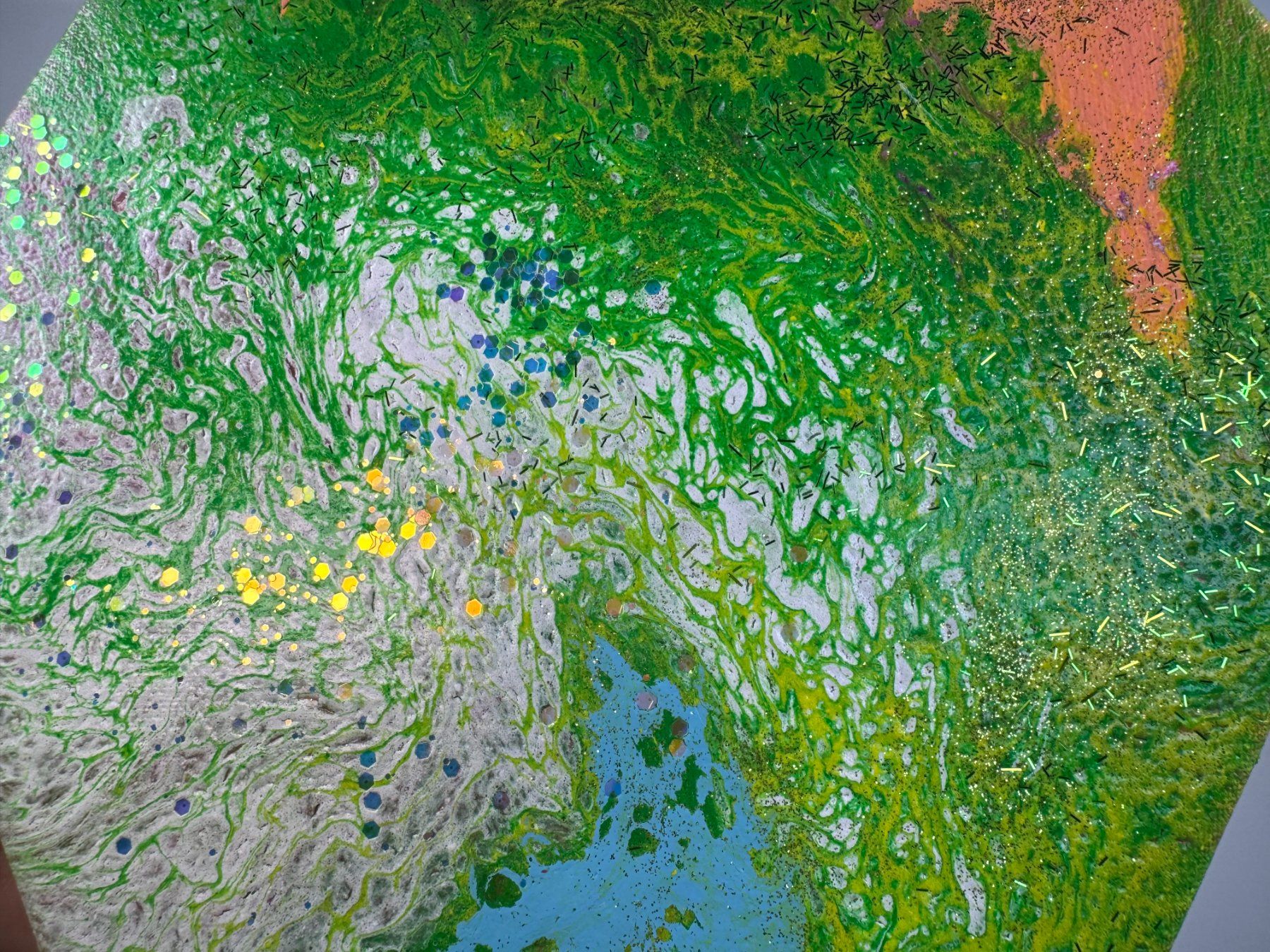 Dipinti: Acryl-Flüssigmalerei, Sechseck – Usato da Schlieren venduto da MayaSheng1983 1
