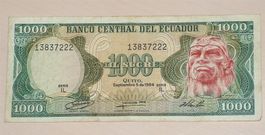 Banknote Ecuador 1000 Sucres, 1984
