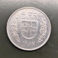 5 Fr. Münze CH 1939 Silber
