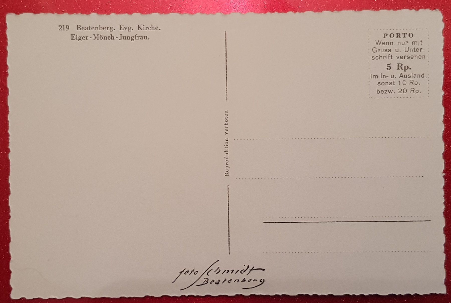 Cartoline postali: Beatenberg Evg. Kirche (alt/ungelaufen) – Nuovo (secondo la descrizione) da Melchnau venduto da Fishel 1