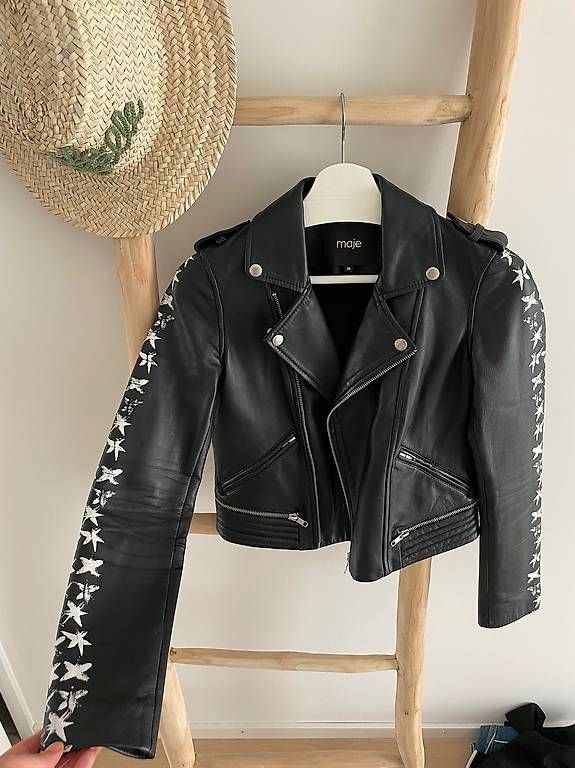 Giacche: Maje Designer Lederjacke schwarz/weiss Gr 36/S – Nuovo (secondo la descrizione) da Meilen venduto da SabrinaK1992 4