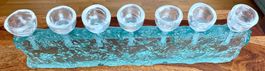 xklusiver Designer-Teelichthalter aus massivem Glas (7-flamm