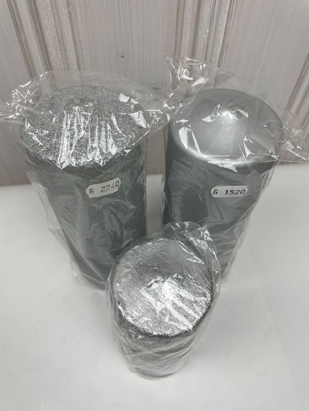 Candele: 3er Set Silber Kerzen, Gesteck Kerzen – Nuovo e nell'imballaggio originale da Wängi venduto da LiqKojote 2