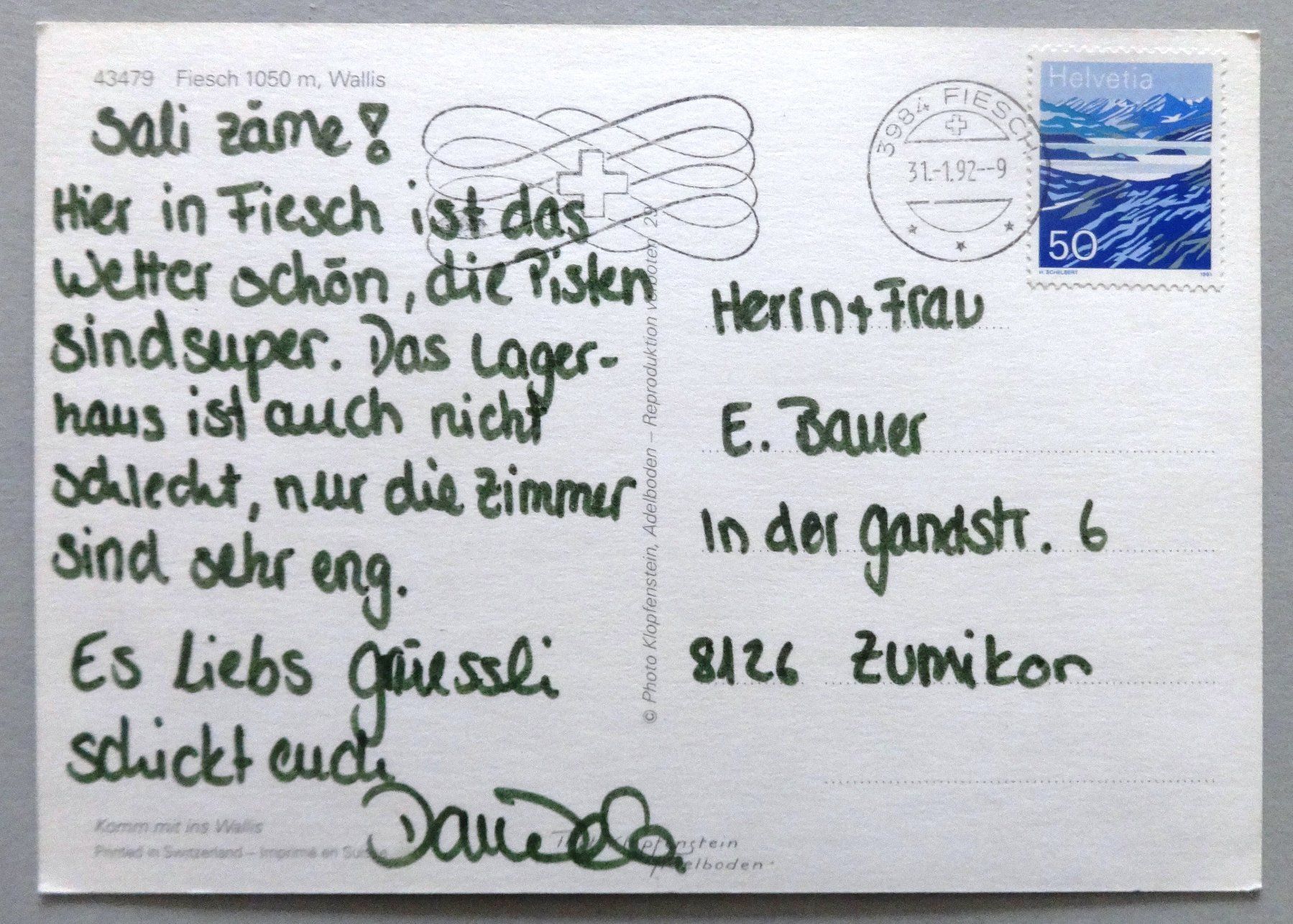 Cartes postales: Fiesch 1050 m, Wallis – D'occasion à Fétigny par Billy2miny 1
