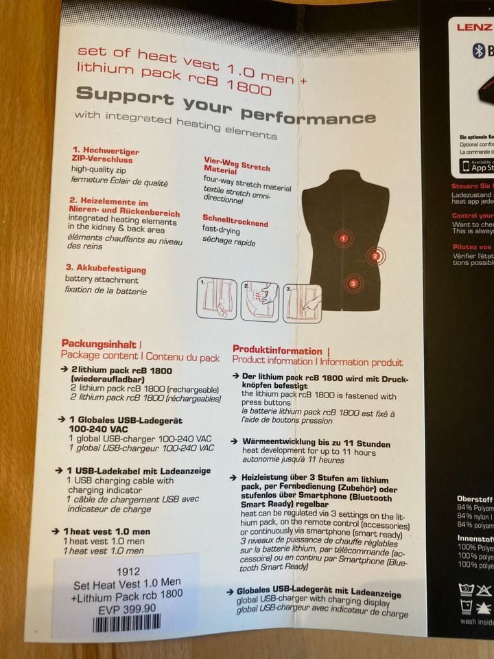 Lenz Gilet & Giacche: Lenz Heizweste Men 1.0 Grösse 56 – Nuovo e nell'imballaggio originale da Baar venduto da Aatina 2