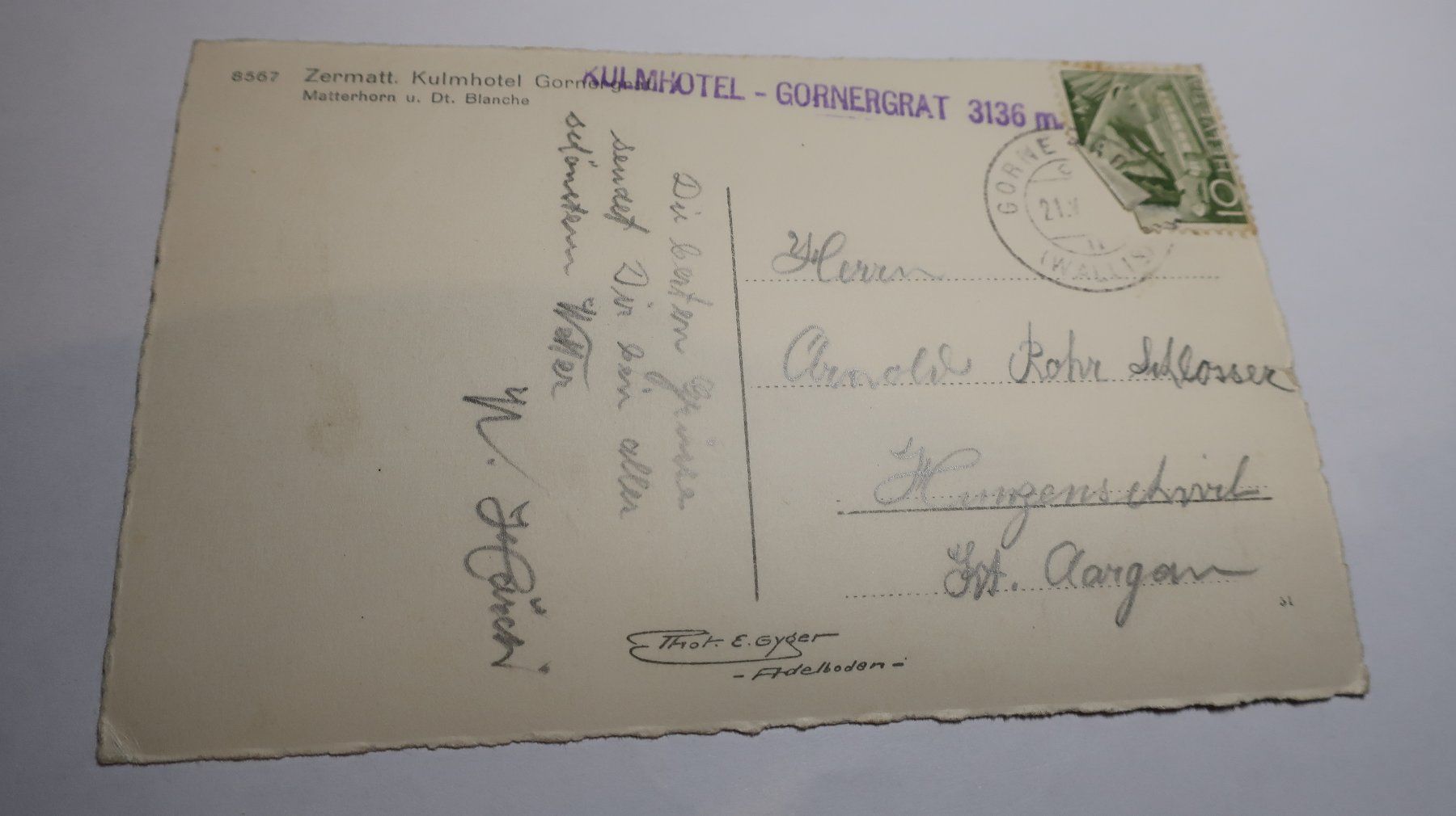 Ansichtskarten: Zermatt Kulmhotel Gornergrat – Gebraucht aus Cormoret von Pascalll2001 3