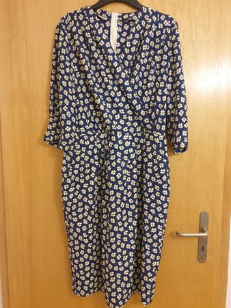 Robe légère XL, excellent état, navy, blanc, manche 3/4