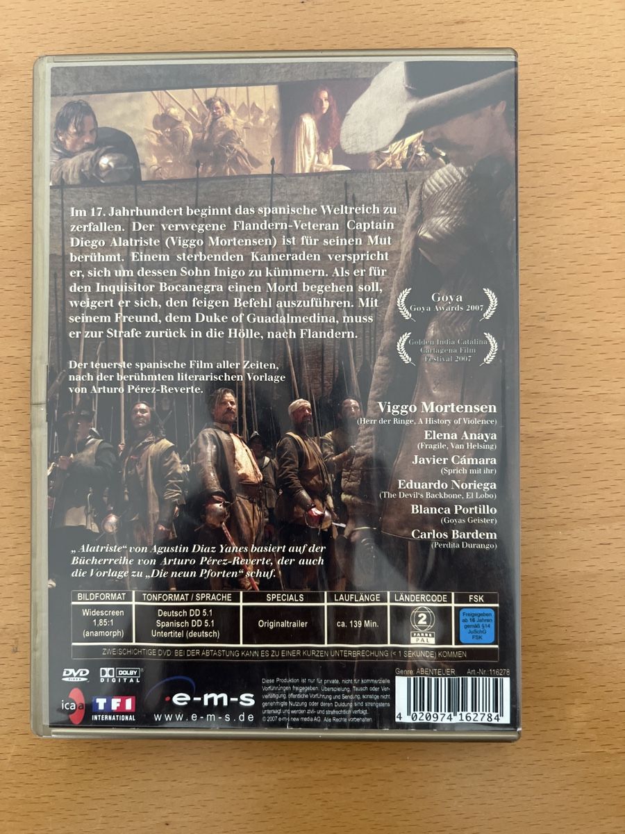Tutti i DVDs: Alatriste DVD mit Viggo Mortensen – Usato da windisch venduto da meisterkingremo 1