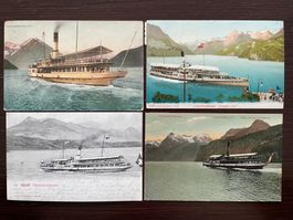 VIERWALDSTÄTTERSEE Dampfschiff / Salondampfer URI, 4 AK