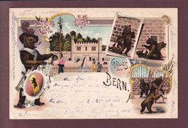 Gruss aus BERN - Bärengraben - 1898 Litho Künzli