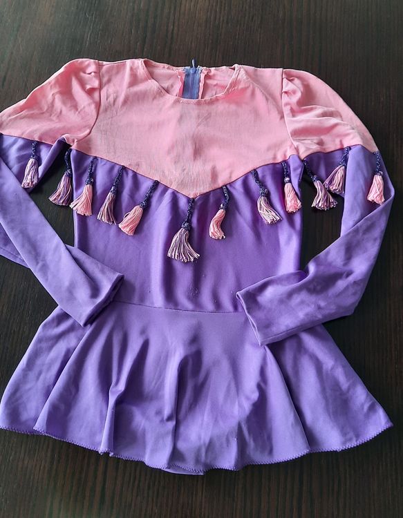 FEESHOW Eiskunstlauf Kleid Mädchen - Langarm Mit Cut Out Rücken