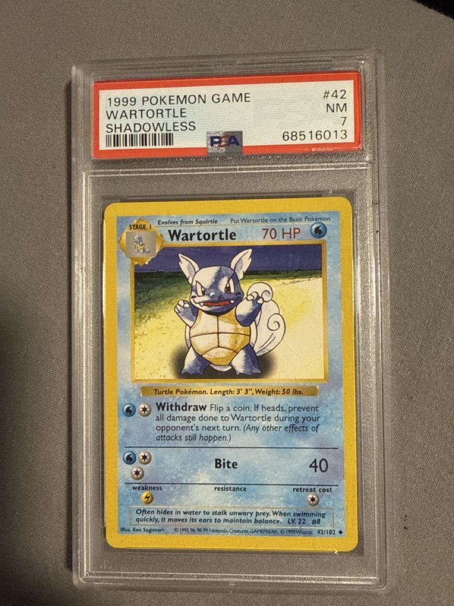 Pokémon Carte collezionabili: 1999 POKEMON GAME #42 WARTORTLE SHADOWLESS PSA 7! – Nuovo (secondo la descrizione) da Basel venduto da Pajo69