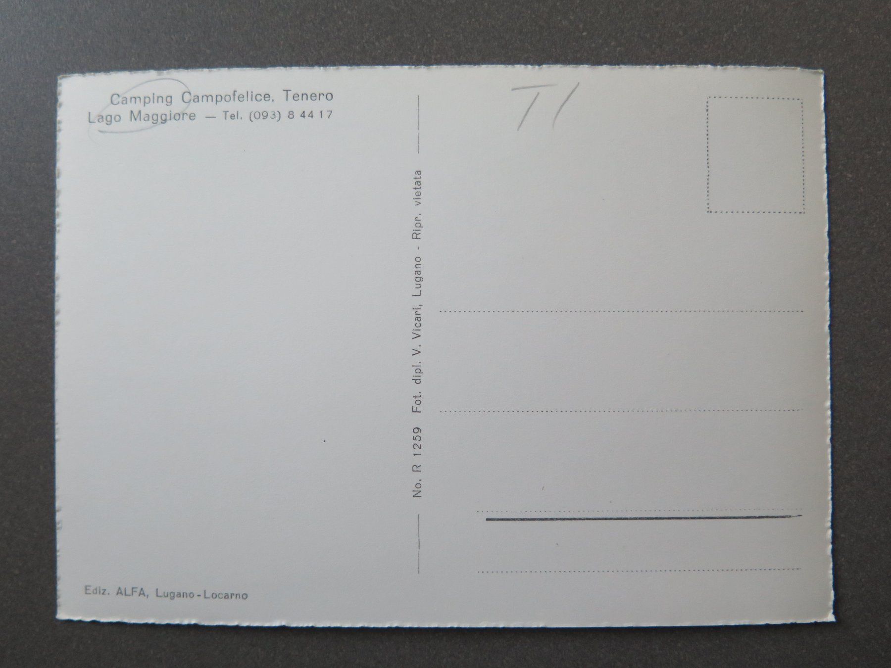 Cartoline postali: TENERO - CAMPING CAMPOFLICE – Usato da Wittenbach venduto da lipasal 1