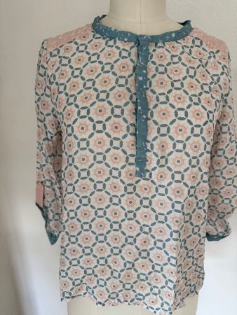 Nile Bluse 100 % Seide Grösse XS