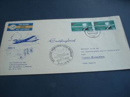 DDR Erstflugbrief 1957, Berlin-Dresden, Lufthansa
