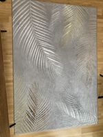 Teppich Blätterdesign Grau Gold Weiss 160x232 cm