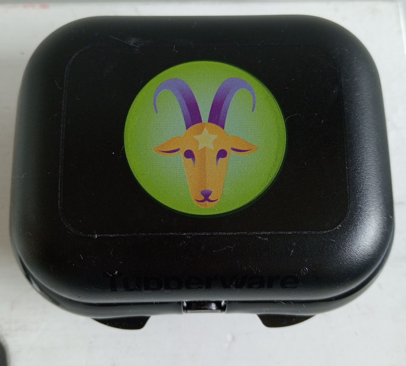 Tupperware Behälter & Ähnliches: Tupperwaredose, schwarz mit Steinbock-Motiv – Gebraucht aus Allschwil von Evgeniia78