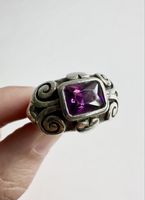Silverstar Silberring mit violettem Stein / Gr. 53