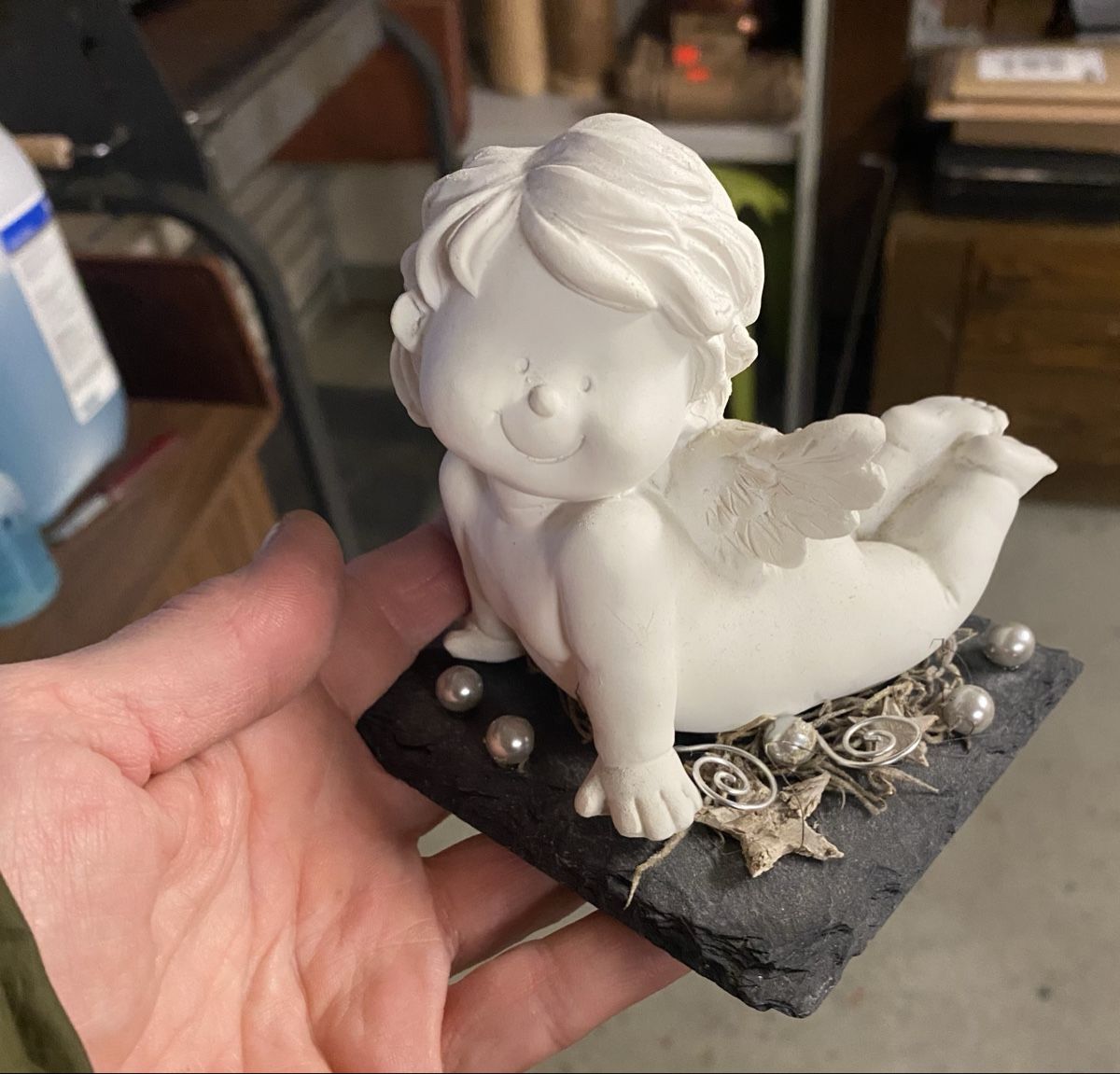 Statuette: Engeli auf Schiferplatte – Nuovo (secondo la descrizione) da Langenthal venduto da flower101 4