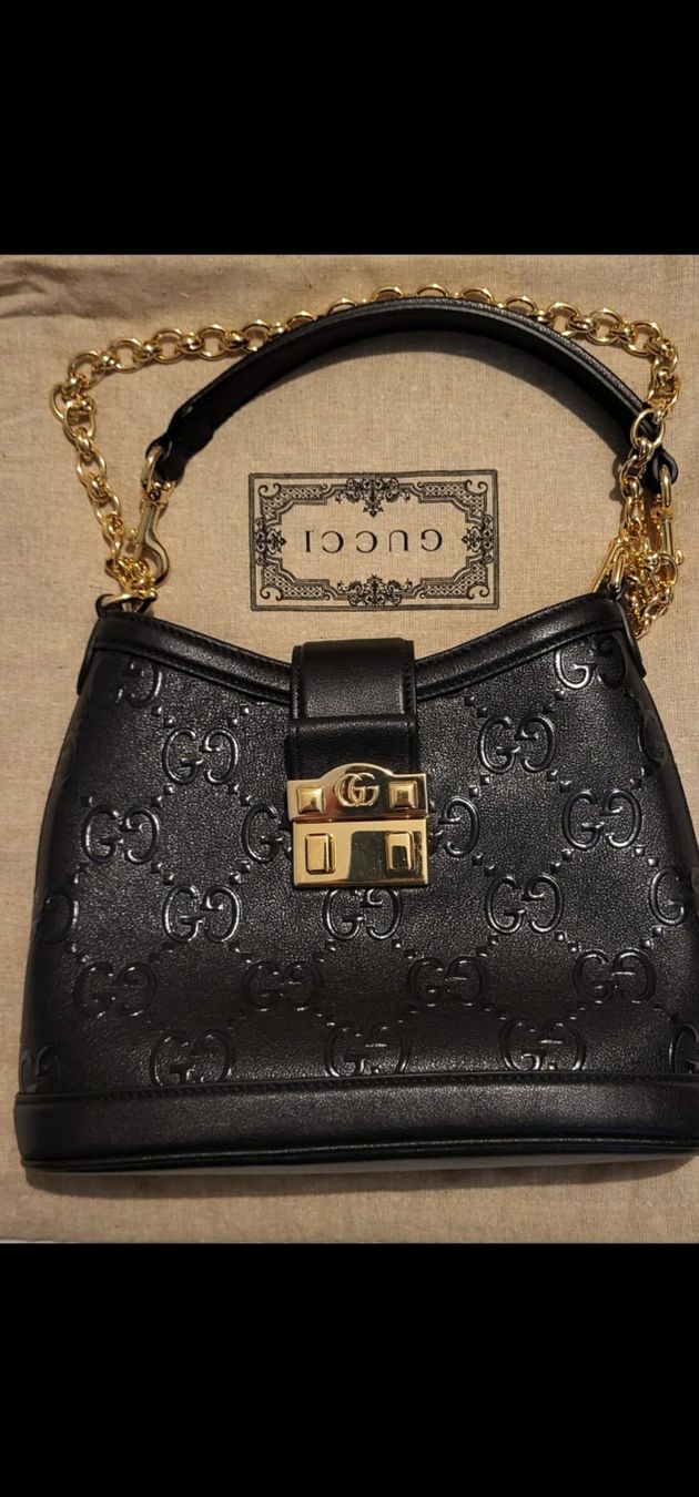 Gucci Borse da donna: Small GG Hobo Shoulder Bag Leather Black – Usato da Bleienbach venduto da Rockstar33