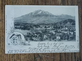 Alte PK / Luzern - Pension Bourner Villa Lena Gelaufen 1904