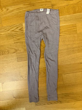 Cosilana Woll-Seide Leggings Gr. 128 flieder geringelt