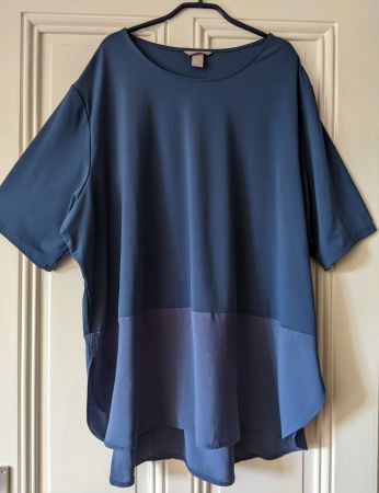 H&M : Tunique bi-matière bleue Lagenlook 3XL